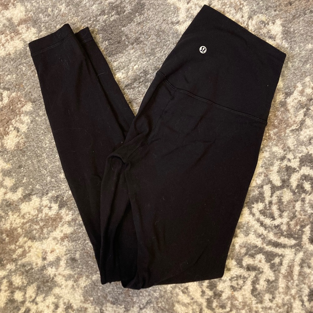 LULULEMON black full length soft leggings. Size 6. No tag.